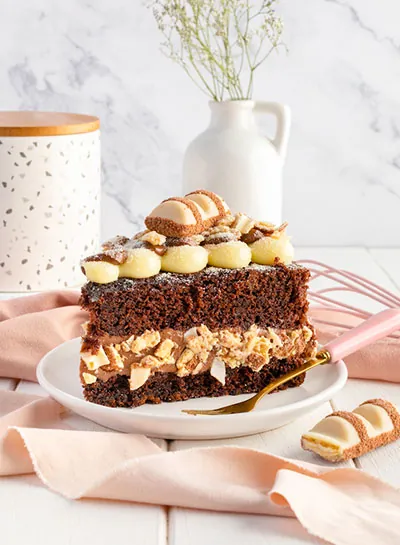 Fatia de bolo Kinder Bueno